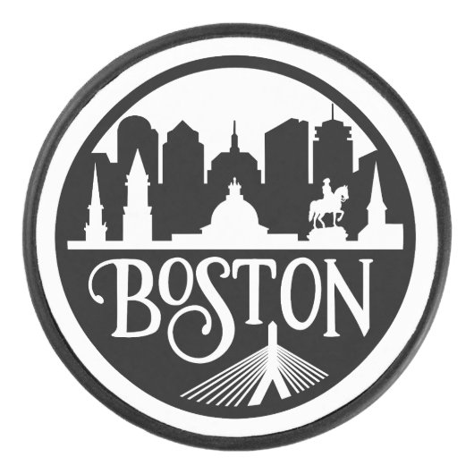 Boston Skyline Hockey Puck (Voorkant)