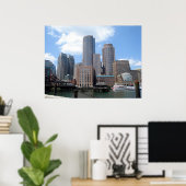 Boston Skyline in Summer Poster (Thuiskantoor)