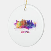 Boston skyline in watercolor keramisch ornament (Links)