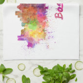 Boston skyline in watercolor theedoek (Gevouwen)