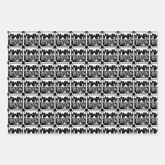 Boston Skyline Inpakpapier Vel (Voorkant 2)