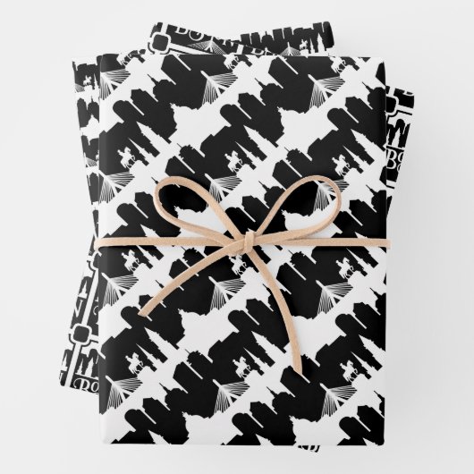 Boston Skyline Inpakpapier Vel (In situ)