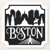 Boston Skyline Kartonnen Onderzetters (Voorkant)