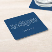 Boston Skyline Kartonnen Onderzetters (Schuin)