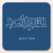 Boston Skyline Kartonnen Onderzetters (Voorkant)