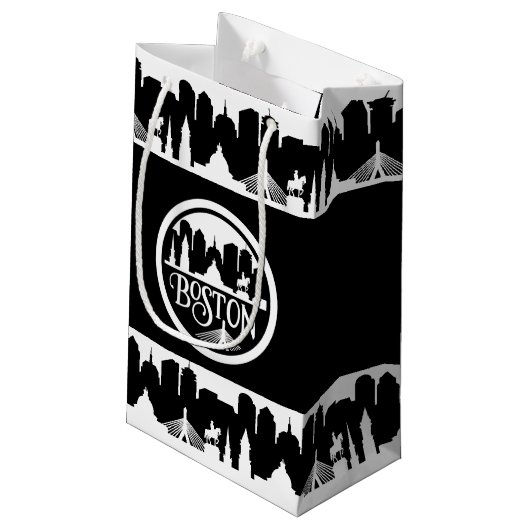 Boston Skyline Klein Cadeauzakje (Achterkant Gekanteld)