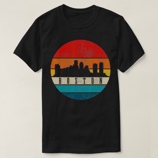 Boston Skyline Massachusetts Vintage Pride Gift T-shirt (Design voorkant)