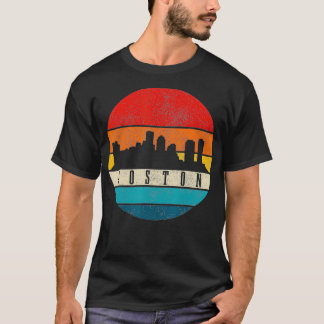 Boston Skyline Massachusetts Vintage Pride Gift T-shirt