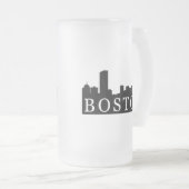 Boston Skyline Matglas Bierpul (Voorkant rechts)