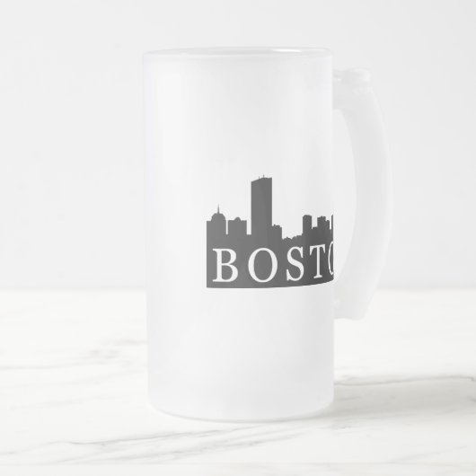 Boston Skyline Matglas Bierpul (Voorkant rechts)