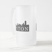 Boston Skyline Matglas Bierpul (Voorkant links)