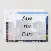 Boston Skyline met Custom House Tower Save Date Save The Date (Achterkant)