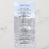 Boston Skyline met Custom House Wedding Program Programmakaart (Achterkant)