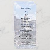 Boston Skyline met Custom House Wedding Program Programmakaart (Voorkant / Achterkant)