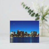 Boston skyline met maan briefkaart (Staand voorkant)