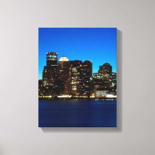 Boston skyline met maan canvas afdruk (Voorkant)