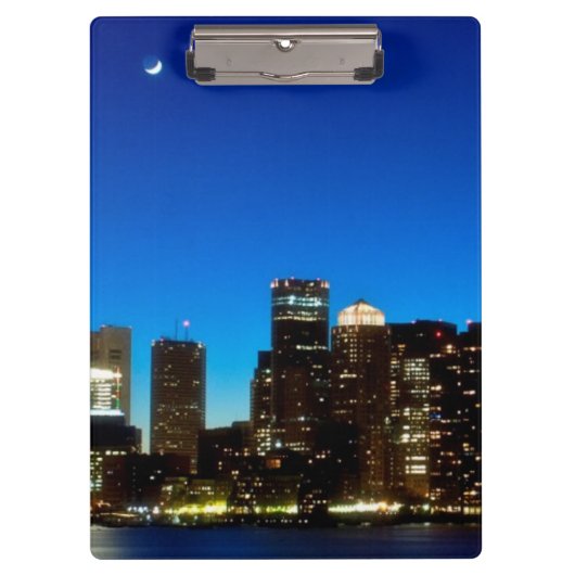 Boston skyline met maan klembord (Voorkant)