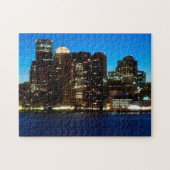 Boston skyline met maan legpuzzel (Horizontaal)