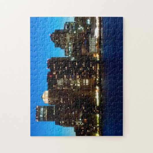 Boston skyline met maan legpuzzel (Verticaal)
