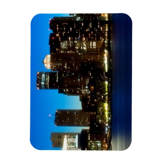 Boston skyline met maan magneet (Verticaal)