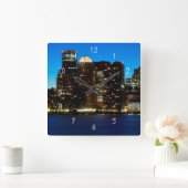 Boston skyline met maan vierkante klok (Huis)
