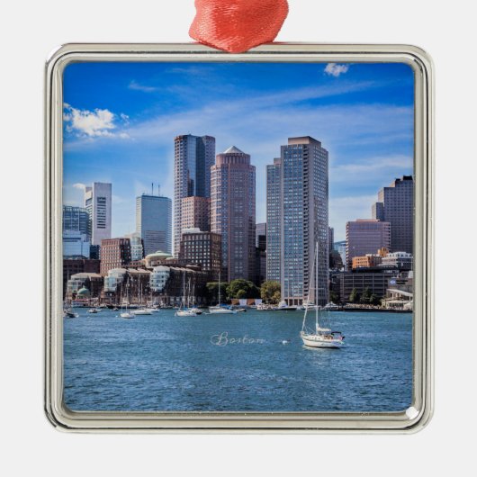 Boston Skyline Metalen Ornament (Voorkant)