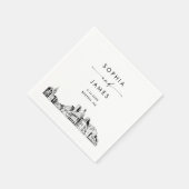 Boston Skyline moderne bruiloft cocktail Servet (Hoek)