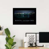 Boston - Skyline@night Poster (Thuiskantoor)