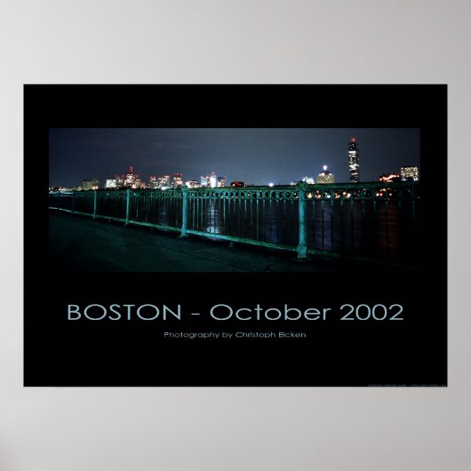 Boston - Skyline@night Poster (Voorkant)
