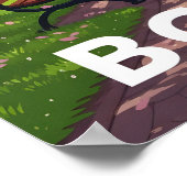 Boston skyline onder bloeiende kersenbloesems poster (Hoek)