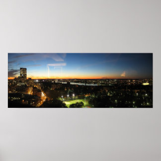 Boston Skyline op Sunset Poster