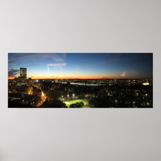 Boston Skyline op Sunset Poster (Voorkant)