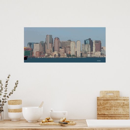 Boston Skyline Poster (Keuken)