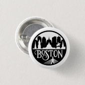 Boston Skyline Ronde Button 3,2 Cm (Voorkant /achterkant)