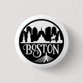 Boston Skyline Ronde Button 3,2 Cm (Voorkant)