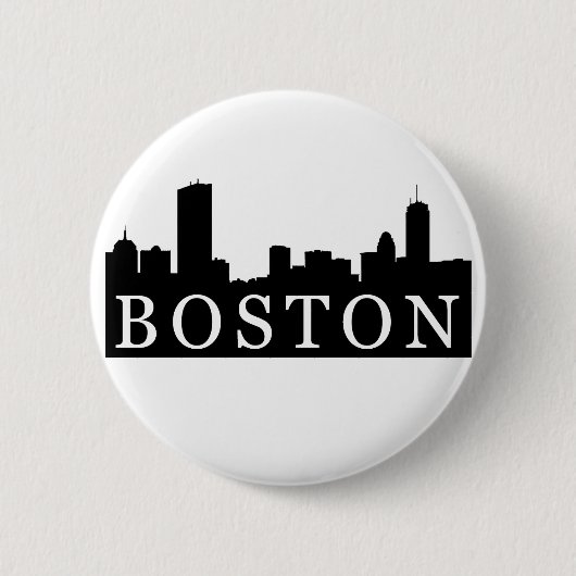 Boston Skyline Ronde Button 5,7 Cm (Voorkant)