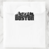 Boston Skyline Ronde Sticker (Tas)