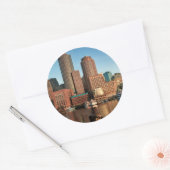 Boston skyline ronde sticker (Envelop)