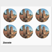 Boston skyline ronde sticker (Vel)