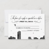 Boston Skyline RSVP-kaart matching uitnodiging (Voorkant)
