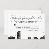 Boston skyline RSVP-kaart RSVP Kaartje (Voorkant / Achterkant)