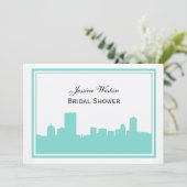 Boston skyline silhouet ingelijst H Vrijgezellenfe Kaart (Staand voorkant)