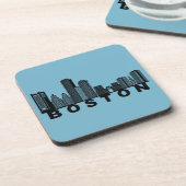 Boston Skyline Silhouette  Bier Onderzetter (Linkerzijde)