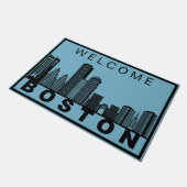 Boston Skyline Silhouette  Deurmat (Schuin)