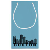 Boston Skyline Silhouette  Klein Cadeauzakje (Achterkant)