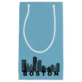 Boston Skyline Silhouette  Klein Cadeauzakje (Voorkant)