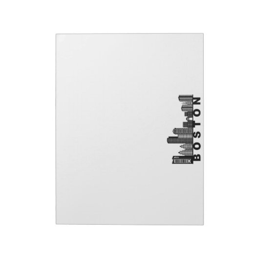 Boston Skyline Silhouette Notitieblok (Linkerzijde)