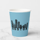 Boston Skyline Silhouette  Papieren Bekers (Voorkant)