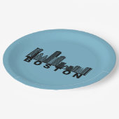 Boston Skyline Silhouette  Papieren Bordje (Gekanteld)