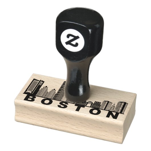 Boston Skyline Silhouette Rubberstempel (Stempel)